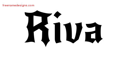 Gothic Name Tattoo Designs Riva Free Graphic