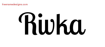 Handwritten Name Tattoo Designs Rivka Free Download
