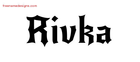 Gothic Name Tattoo Designs Rivka Free Graphic