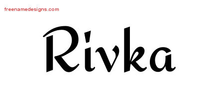 Calligraphic Stylish Name Tattoo Designs Rivka Download Free