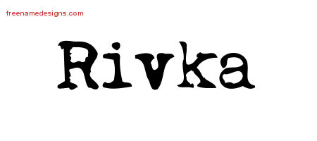 Vintage Writer Name Tattoo Designs Rivka Free Lettering