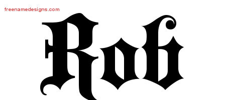 Old English Name Tattoo Designs Rob Free Lettering