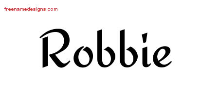 Calligraphic Stylish Name Tattoo Designs Robbie Free Graphic