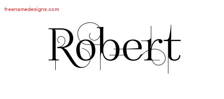 Decorated Name Tattoo Designs Robert Free Lettering