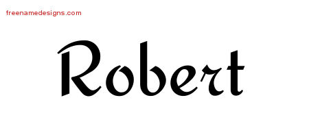 Calligraphic Stylish Name Tattoo Designs Robert Free Graphic