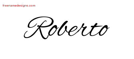 Cursive Name Tattoo Designs Roberto Free Graphic