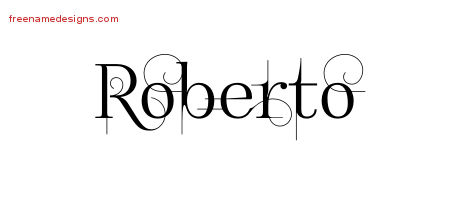 Decorated Name Tattoo Designs Roberto Free Lettering