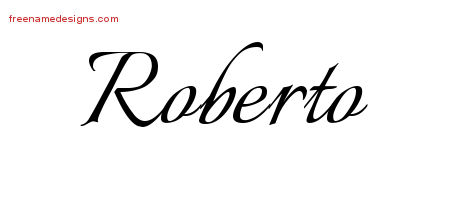 Calligraphic Name Tattoo Designs Roberto Free Graphic