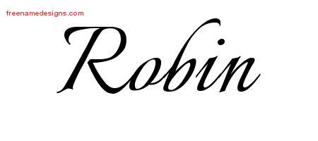 Calligraphic Name Tattoo Designs Robin Free Graphic
