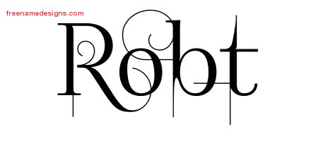 Decorated Name Tattoo Designs Robt Free Lettering