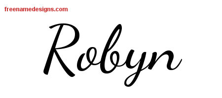 Lively Script Name Tattoo Designs Robyn Free Printout