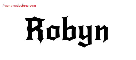 Gothic Name Tattoo Designs Robyn Free Graphic