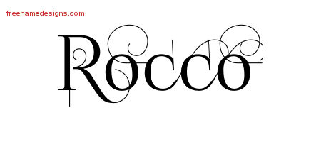 Decorated Name Tattoo Designs Rocco Free Lettering