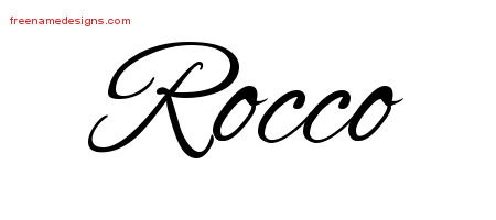 Cursive Name Tattoo Designs Rocco Free Graphic