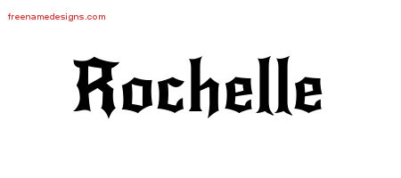 Gothic Name Tattoo Designs Rochelle Free Graphic