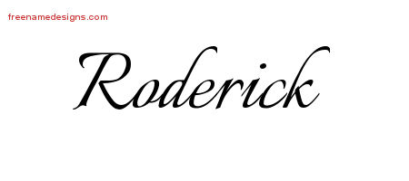 Calligraphic Name Tattoo Designs Roderick Free Graphic