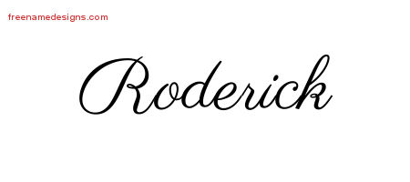 Classic Name Tattoo Designs Roderick Printable