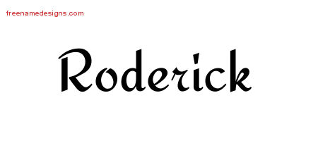 Calligraphic Stylish Name Tattoo Designs Roderick Free Graphic