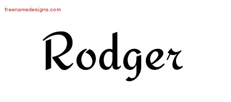 Calligraphic Stylish Name Tattoo Designs Rodger Free Graphic