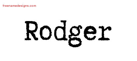 Typewriter Name Tattoo Designs Rodger Free Printout