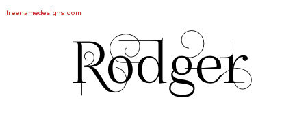 Decorated Name Tattoo Designs Rodger Free Lettering
