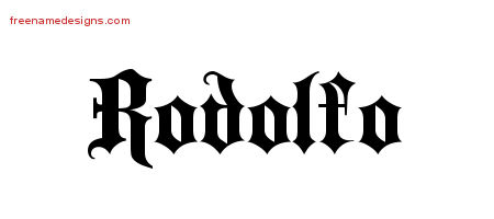 Old English Name Tattoo Designs Rodolfo Free Lettering