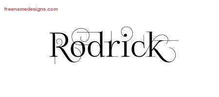 Decorated Name Tattoo Designs Rodrick Free Lettering