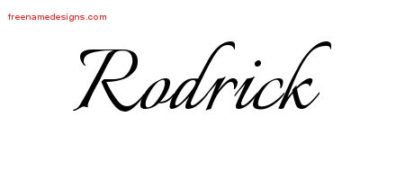 Calligraphic Name Tattoo Designs Rodrick Free Graphic