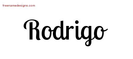 Handwritten Name Tattoo Designs Rodrigo Free Printout