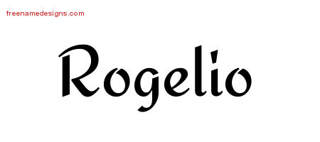Calligraphic Stylish Name Tattoo Designs Rogelio Free Graphic