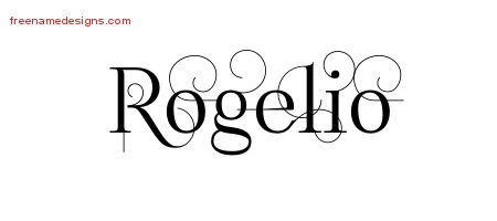 Decorated Name Tattoo Designs Rogelio Free Lettering