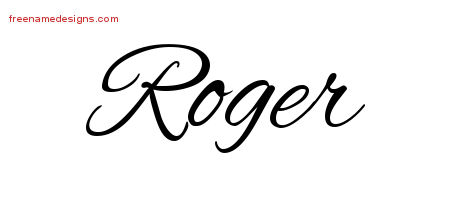 Cursive Name Tattoo Designs Roger Free Graphic