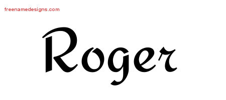 Calligraphic Stylish Name Tattoo Designs Roger Free Graphic