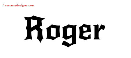 Gothic Name Tattoo Designs Roger Download Free