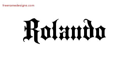 Old English Name Tattoo Designs Rolando Free Lettering