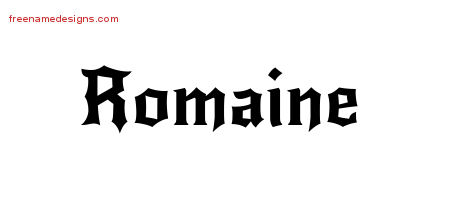 Gothic Name Tattoo Designs Romaine Free Graphic