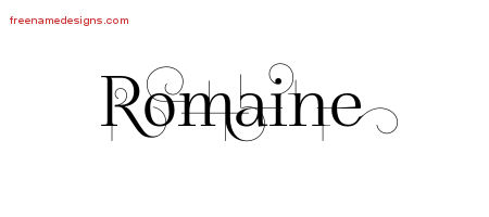 Decorated Name Tattoo Designs Romaine Free