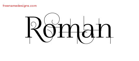 Decorated Name Tattoo Designs Roman Free Lettering