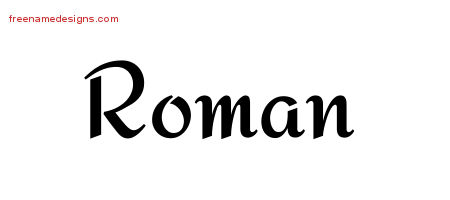 Calligraphic Stylish Name Tattoo Designs Roman Free Graphic