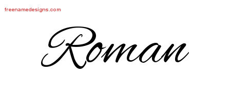 Cursive Name Tattoo Designs Roman Free Graphic