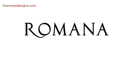Regal Victorian Name Tattoo Designs Romana Graphic Download