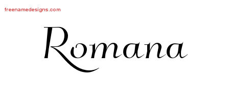 Elegant Name Tattoo Designs Romana Free Graphic