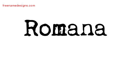 Vintage Writer Name Tattoo Designs Romana Free Lettering