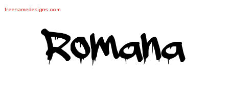 Graffiti Name Tattoo Designs Romana Free Lettering