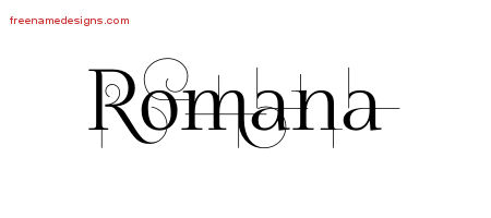 Decorated Name Tattoo Designs Romana Free