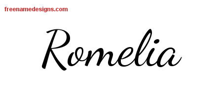 Lively Script Name Tattoo Designs Romelia Free Printout