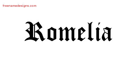 Blackletter Name Tattoo Designs Romelia Graphic Download