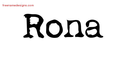 Vintage Writer Name Tattoo Designs Rona Free Lettering