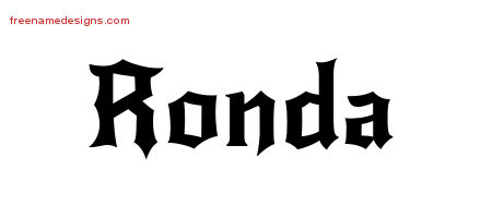 Gothic Name Tattoo Designs Ronda Free Graphic