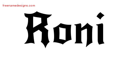 Gothic Name Tattoo Designs Roni Free Graphic